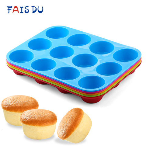 Mini Muffin 12 Holes Silicone Round Mold DIY Cupcake Cookies Fondant Baking Pan Non-Stick Pudding Steamed Cake Mold Baking Tool ► Photo 1/6