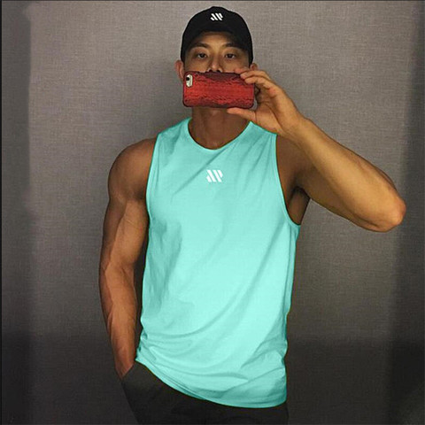 2022 Mens fitness gyms Tank top men Fitness sleeveless shirt Male mesh breathable Sports vest Undershirt Gyms Running vest men ► Photo 1/6