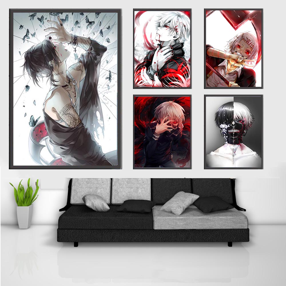 Buy Online Wall Art Home Decor Print Canvas Painting Japan Anime Kaneki Ken Tokyo Ghoul Nordic Style Poster Modular Picture For Living Room Alitools