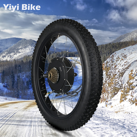 63-70km/h Electric Bike Kit Rear Wheel Fat Bike 3000W Electric Motor 72V Hub Motor Bike ebike Conversion Kit 20 26inch MTB Motor ► Photo 1/6
