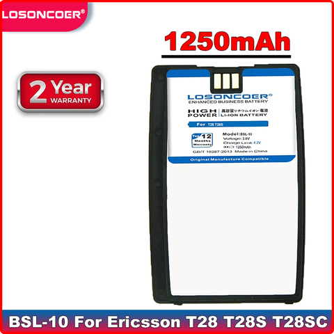 1250mAh BSL10 BSL-10 Battery for Sony Ericsson T28 T28S T28SC T29 T39 T520 T320 R520 R320 BUS-11 Li-ion Mobile Phone Batteries ► Photo 1/6