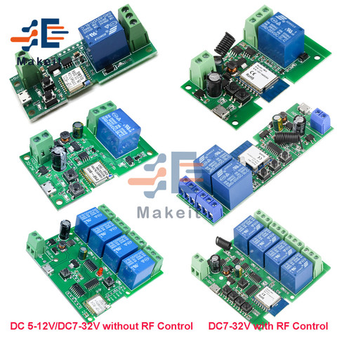 USB 5V DC5V-12V DC7-32V Smart Switch Relay WiFi Wireless 433MHZ Radio Frequency Remote Control 1 2 4 Channel Switch Module ► Photo 1/1