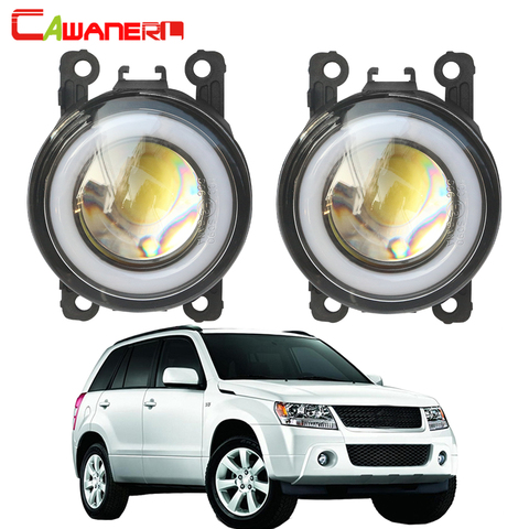 Cawanerl For Suzuki Grand Vitara 2/II JT 2005-2015 Car Styling 3000LM LED Fog Light Angel Eye Daytime Running Lamp DRL H11 12V ► Photo 1/6