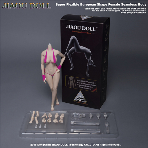 1/6 Scale Female Body Seamless Pale/Suntan/ Normal Large Breast Bust feet removable for 1/6 Head Figure Set ► Photo 1/6