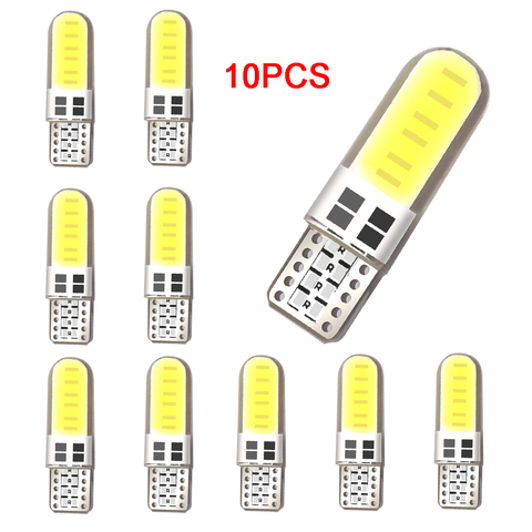 10pcs 12SMD LED W5W T10 194 168 COB Led Parking Bulb Auto Wedge Clearance Lamp CANBUS Silica Bright White License Light Bulbs ► Photo 1/5