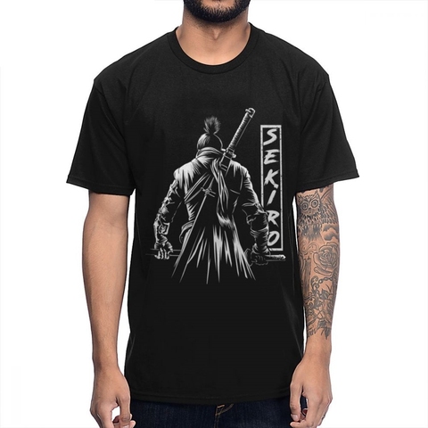 PS4 Game SEKIRO T Shirt Shadows Die Twice The One-armed Wolf Tee Shirt For Male Retro Homme Tee Shirt 100% Cotton ► Photo 1/5