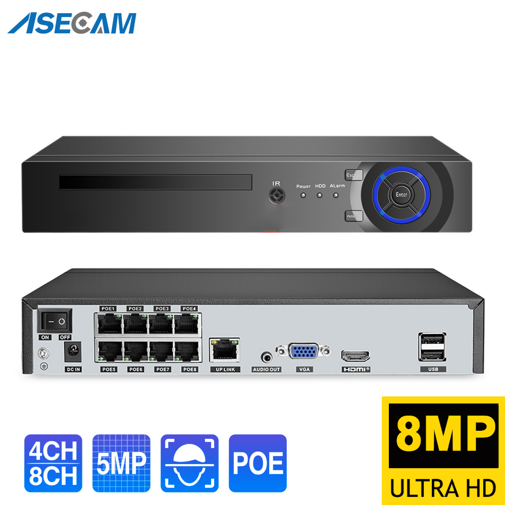 8CH H.265 NVR 1080P Network Video Recorder Audio 4K Onvif P2P CCTV Security HDMI 