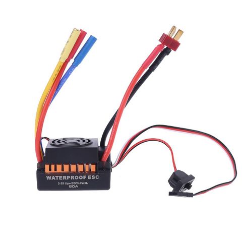 Brushless Motor 1/10,  60A  Waterproof ESC Electric Speed Controller for RC Part Accessory R7RB ► Photo 1/6