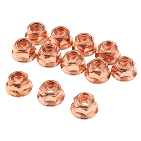 12X M8 COPPER FLASHED EXHAUST MANIFOLD NUT 8MM NUTS HIGH TEMP for BMW ► Photo 1/6