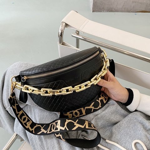 Luxury Women's Fanny Pack High Quality Waist Bag Thick Chain Shoulder Crossbody Chest Bag Female Belt Bag Designer Brand Handbag ► Photo 1/6