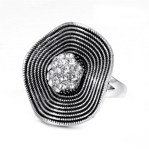 Bohemian Colour Zircon Big Rings For Women Accessories Punk Gothic Ring Female Jewelry Silvery Crystal Rings Women Vintage Ring ► Photo 1/6