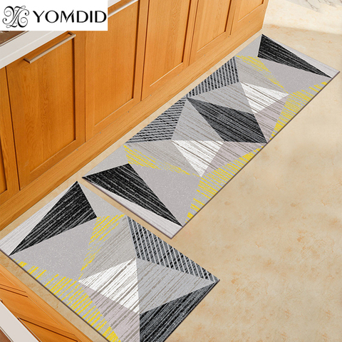YOMDID Long Kitchen Mat 3d Geometric Carpet Floor Mat Home Doormat Living Room Decor Floor Mats Kitchen Thin Rug alfombra cocina ► Photo 1/6