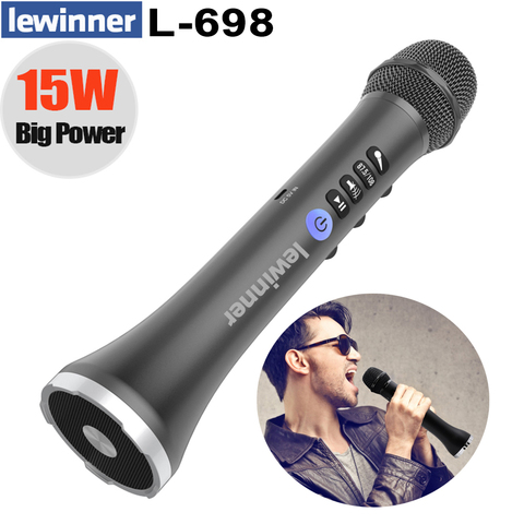 Lewinner L-698 Wireless Karaoke Microphone Bluetooth Speaker 2-in-1 Handheld Sing & Recording Portable KTV Player for iOS/Androi ► Photo 1/6