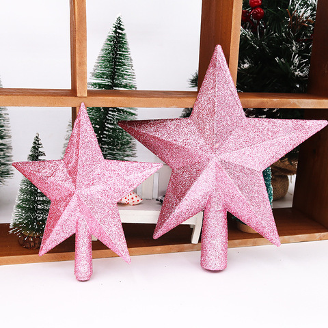 Christmas Tree Top Star 15/20cm Merry Christmas Decorations Shiny Gold Powder Five-pointed Star New Year's Ornament ► Photo 1/6