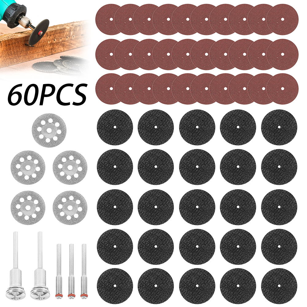 60pcs Diamond Cutting Wheels Discs for Dremel Rotary Tool Accessories Set 