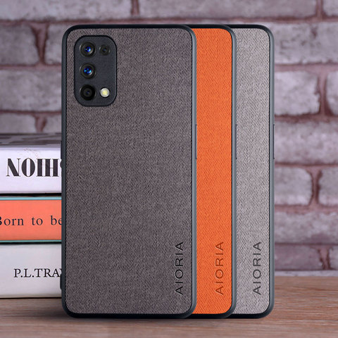 Case for OPPO Realme 7 7 pro coque Luxury textile Leather skin soft TPU hard PC phone cover for OPPO Realme 7 7 pro case funda ► Photo 1/6