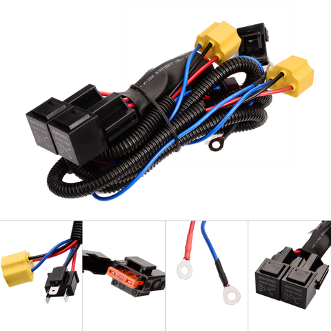 YUNPICAR 1Set 2 Headlight Harness H4 Headlight Relay Harness ► Photo 1/6