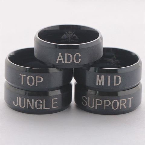 LOL League of Legends Finger Ring Hot Game ADC MID Letter Print Stainless Steel Ring Jewelry for Players ► Photo 1/2