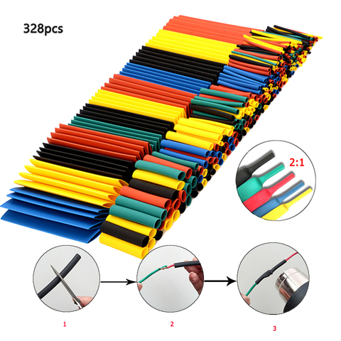 New Heat Shrinkable Tube Set 2:1 Wrap Wires Cable Insulated Polyolefin Heat Shrink Tube Ratio Tubing Insulation Shrinkable Tubes ► Photo 1/6