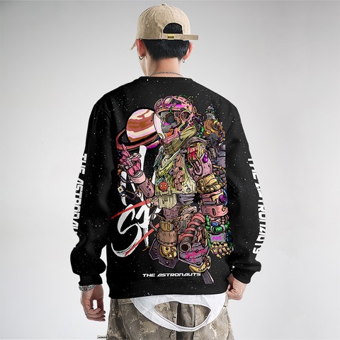 Sweatshirt Men Hoodies Casual Pullovers Autumn Winter Skeleton Astronaut Plus Size 6XL Clothes ► Photo 1/4