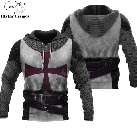 Knight Templar Tattoo 3D Printed Mens Hoodie Harajuku Streetwear hoodies Sweatshirt Unisex Casual Jacket Tracksuits DW0132 ► Photo 1/6