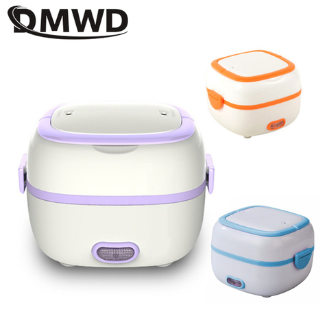 DMWD Electric Mini Rice cooker 2 layers stainless steel liner egg steamer food warmer anti-dry burning lunch box fast heating US ► Photo 1/6