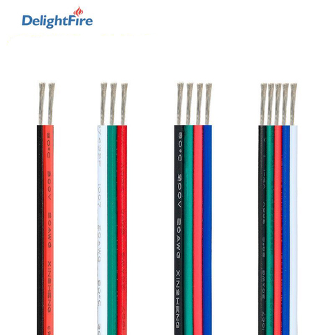 2/3/4/5pin LED Connector Cable Electrical Wire 22AWG 20AWG 18AWG Wire 5/10/20/50/100m Electric Cable For 3528 2835 RGB LED Strip ► Photo 1/6