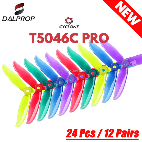 24 pcs / 12 pair DALPROP CYCLONE T5046C PRO 5046 3Blade propeller for T-Motor motor FPV Freestyle Drone Quadcopter version Prop ► Photo 1/6