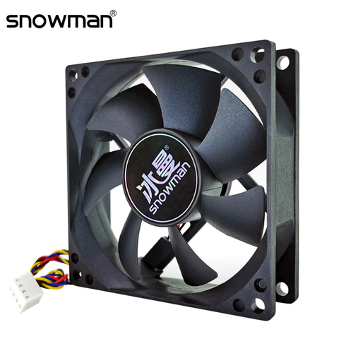 SNOWMAN 80mm 4 Pin PWM Fan Computer Case Fan Silent 8CM Fan CPU Cooling Fan Quiet PC Cooler Fan Case Fans DC12V Adjust Fan Speed ► Photo 1/6