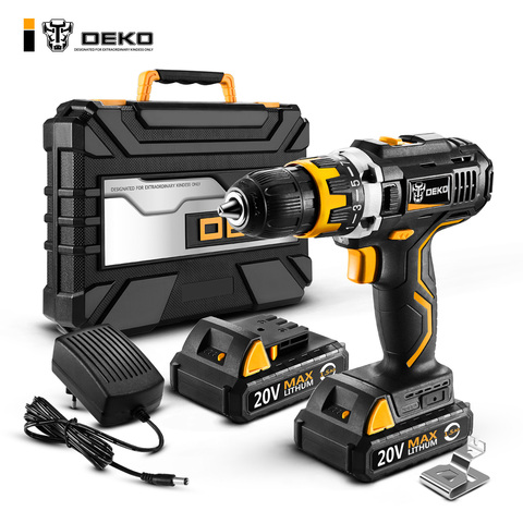 DEKO GCD20DU2 20V MAX Cordless Drill  Lithium-Ion Battery Electric Screwdriver Mini Power Driver Variable Speed with LED Light ► Photo 1/6