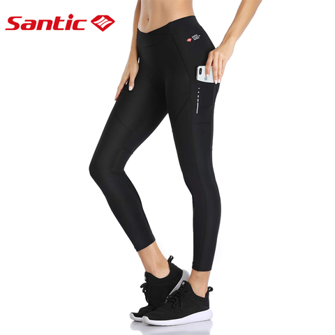 Santic Women's Cycling Long Pants with 3D Padded Breathable Mesh Reflective MTB Biking Tights Bicycle Leggings Sports Trousers ► Photo 1/6