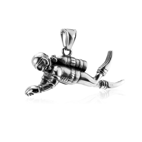 316L Stainless Steel 3D Diver Charms Pendants for Jewelry Making Retro Tone Charms Bracelet DIY Waterproof Necklace Accessories ► Photo 1/6