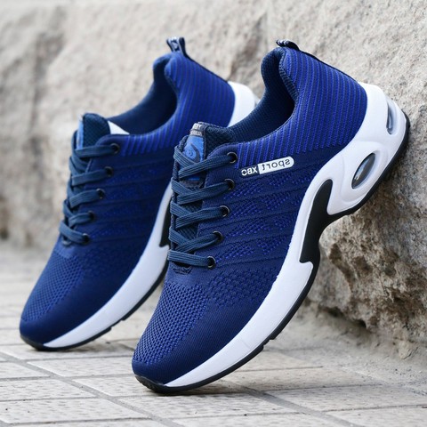 Navy Blue Sneakers Breathable Mesh Shoes Men Sports Shoes 2022 Half Trekking Shoes Man Sneakers Walking-Shoes Men's Travel Shoes ► Photo 1/6