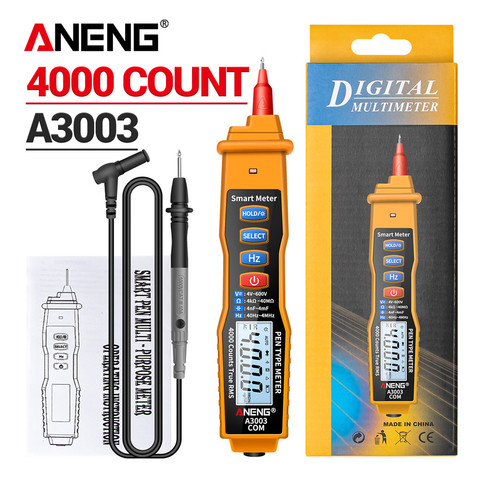 ANENG A3003 Digital Multimeter Pen Type Meter 4000 Counts with Non Contact AC/DC Voltage Resistance Capacitance Hz Tester Tool ► Photo 1/6