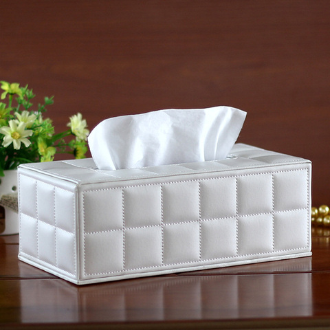 HOT SALES!! Faux Leather Rectangle Paper Holder Tissue Dispenser Storage Box Car Home Decor high quality Tissue Box Rectangle ► Photo 1/6