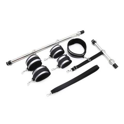 Adults Games Restraints Shackles Spreader Bar Bondage Set With Handcuffs Ankle Cuffs Collar For Bdsm Fantasy Fetish Role Play ► Photo 1/6