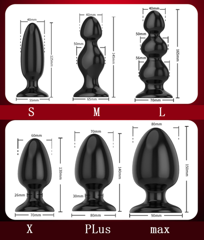 Black Silicone Big Butt Plug 6 Sizes Smooth Soft Huge Anal Plug Adult Erotic Toys Gay Adult Sex Toys for Men Woman Sex Products ► Photo 1/6