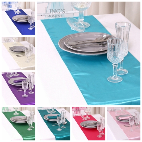 Satin Table Runner Wedding Decoration For Modern Wedding Party Hotel Banquet Decoration Table Runner Wholesale ► Photo 1/6