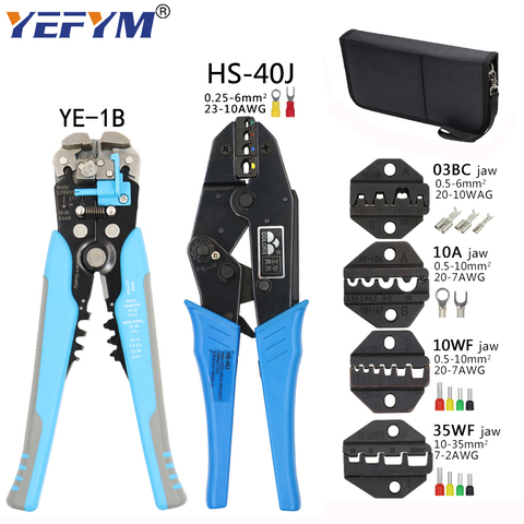 HS-40J crimping pliers wire stripper multifunction tools kit 4 jaw for insulation non-insulation tube pulg terminals ► Photo 1/6