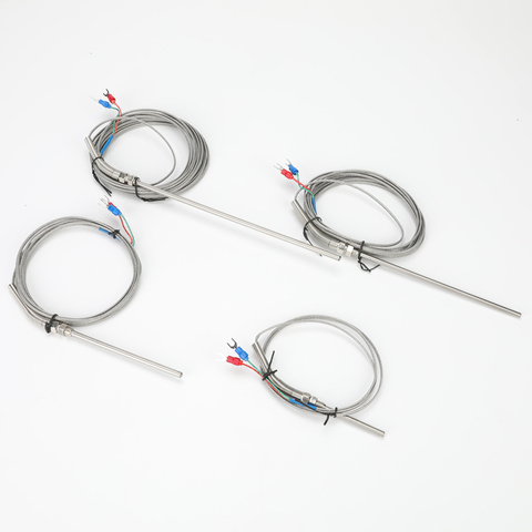 most ideal 1M 2M temperature Sensor K Type Stainless Steel Thermocouple 0-600℃ diameter 5mm thread M8  50mm/100mm/150mm/200mm ► Photo 1/6