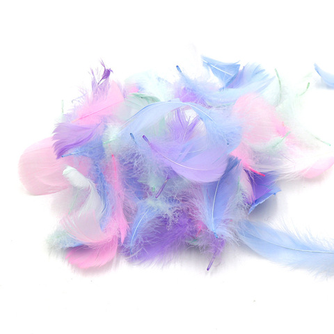 Feathers wholesale 100pcs 4-8cm small Swan Plume Fluffy Colourful Natural Goose Plumes for crafts dress trimming jewelry making ► Photo 1/6