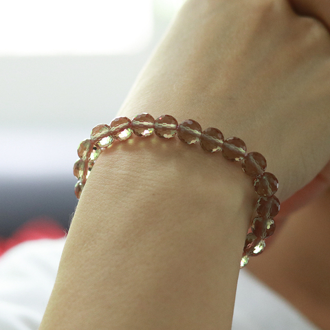 MH Zultanite Gemstone Round 7 mm 17-20 cm elasticity adjustment bead bracelet Created Color Change engagement gift Fine Jewelry ► Photo 1/6