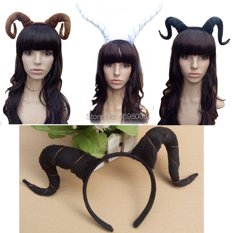 Handmade Sheep horn Headband Accessory Demon Evil Gothic Lolita Cosplay Halloween Headwear Prop   Feel free change the shape ► Photo 1/6