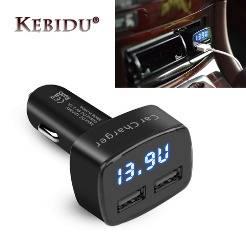 4 in 1 Dual USB Car Charger DC 5V 3.1A Universal Phone Charger Voltage/temperature/Current Meter Tester Adapter LED Display ► Photo 1/6