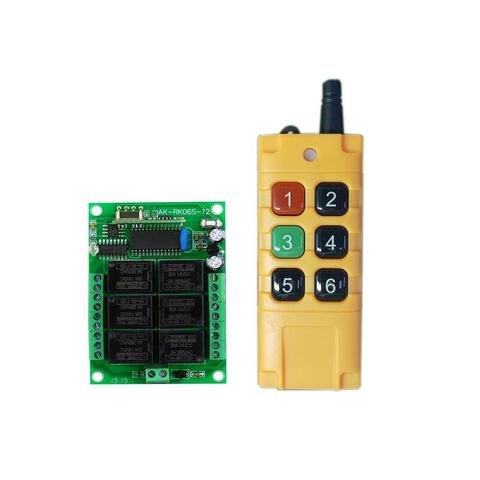 Universal 433mhz  DC 12V  6 channel  RF Wireless  radio Remote Control switch  system  Receiver  Transmitter  lighting power on ► Photo 1/4