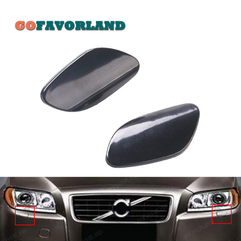 L R Pair Front Bumper Headlight Washer Nozzle Jet Cover Unpainted 39870059 39870060 For Volvo S80 2007 2008 2010 2012 2013 ► Photo 1/6