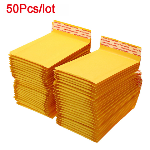 50Pcs/lot Kraft Paper Bubble Envelopes Bags Mailers Padded Shipping Envelope With Bubble Packaging Bags Courier Storage Bags ► Photo 1/6