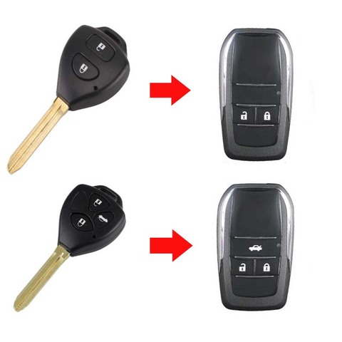 New !2 Buttons/3 Buttons Modified Flip Folding Remote Key Case Shell For Toyota Camry Corolla Reiz RAV4 Crown Key Fob Cover ► Photo 1/1