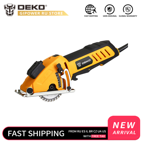 DEKO QD6905LR Mini Circular Saw with Laser, 4 Blades, Dust passage, Allen key, Auxiliary handle, BMC Box 0~28.5mm Power Tools ► Photo 1/6