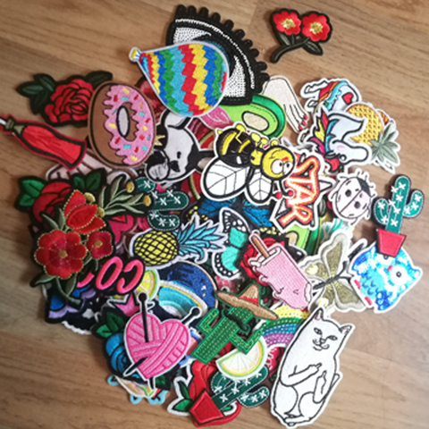 Cartoon Stickers Iron On Embroidery Patches Summer Cute Sewing